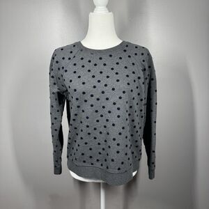 Boden Gary Renee Textured Polka Dot Crewneck Sweatshirt Women's Size M